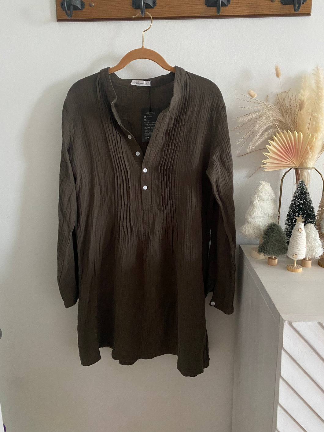 Olive Gauzy Tunic