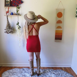 *discounted* Grateful Dead Open Back Strappy Red Bodycon Dress