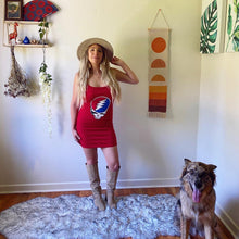 *discounted* Grateful Dead Open Back Strappy Red Bodycon Dress