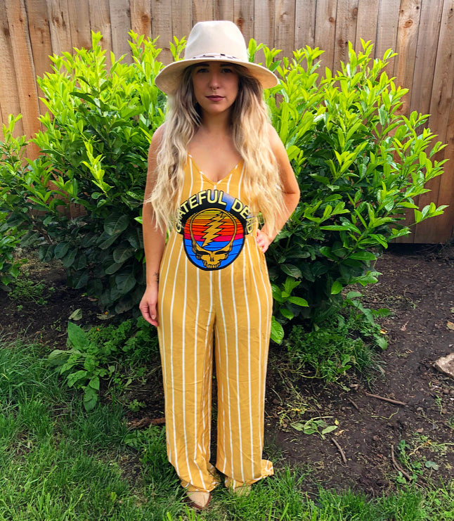 Yellow Striped Grateful Dead Jumpsuit