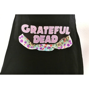 Grateful Dead Upcycled Applique Asymmetrical Hooted Tunic