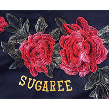 X SOLD X SUGAREE 3D Rose Gold Glitter Letter Crop Sweatshirt SMALL