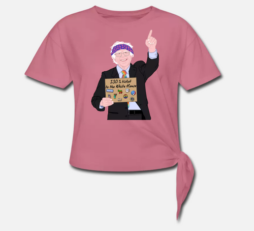 Mauve Women's Knotted T-Shirt Bernie Lot Kid with Donut Headband