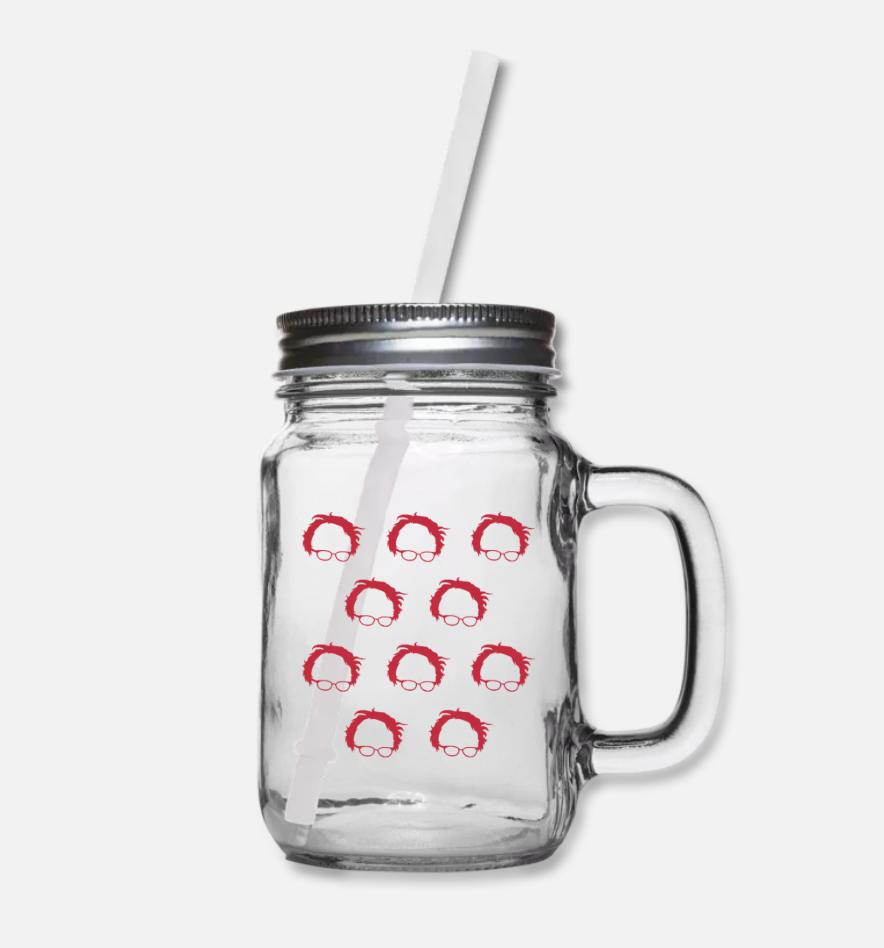 Mason Jar with Bernie Phish Fishman Donut Print