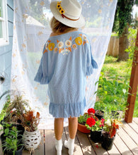 Grateful Dead Embroidered Bell Sleeve Mini Dress / Tunic - oversized medium