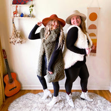 Stevie Nicks Grey / Olive Fuzzy Soft Vest