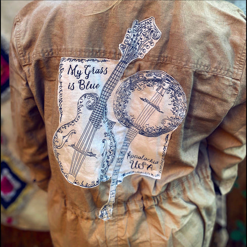 Bluegrass My Grass Is Blue Appliqué Drawstring Jacket