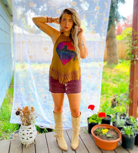 Grateful Dead / JGB Cats Under The Stars Floral Lace Trim Tank