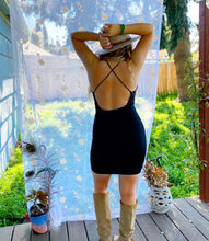 David Bowie Strappy Back Black Bodycon Dress
