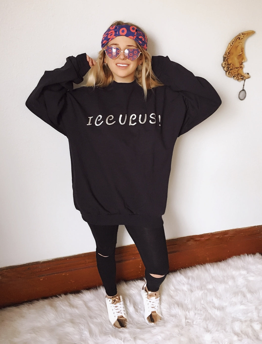 X SOLD X ICCULUS! Silver Glitter Sweatshirt XL