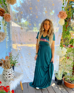 Grateful Dead Upcycled Emerald Maxi