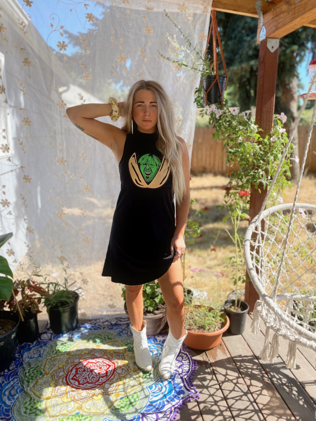 Phish Trey Anastasio / Trey Pistachio Mock Neck Sundress - small