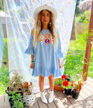 Grateful Dead Embroidered Bell Sleeve Mini Dress / Tunic - oversized medium