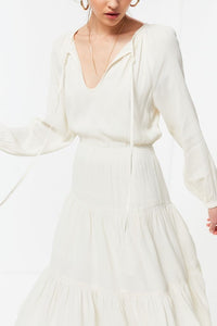 Cream / White Boho Midi Dress