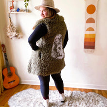 Stevie Nicks Grey / Olive Fuzzy Soft Vest
