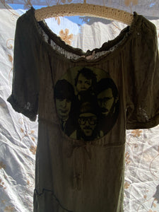 Phish Vintage Photo Appliqué Off Shoulder Dress