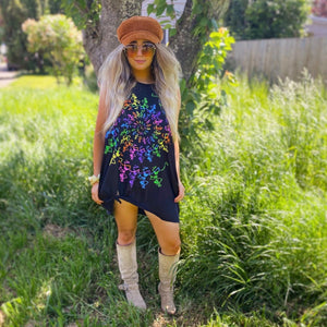 Grateful Dead Rainbow Dancing Skeletons Cutcycle Tank / Tunic