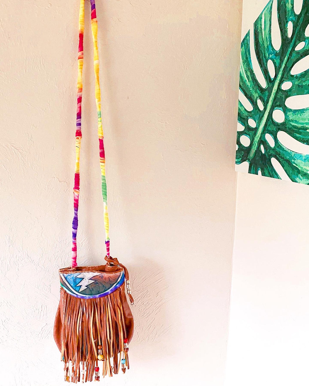 Grateful Dead Upcycled Rainbow Tie Dye Purse