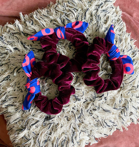 Wading in the Velvet Sea - Wine -The Bowhow Scrunchie
