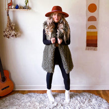 Stevie Nicks Grey / Olive Fuzzy Soft Vest