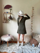 Grateful Dead Mock Neck Olive Mini Dress