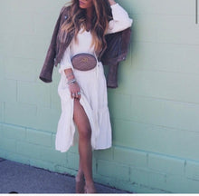 Cream / White Boho Midi Dress