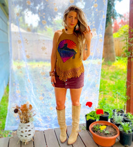 Grateful Dead / JGB Cats Under The Stars Floral Lace Trim Tank
