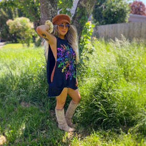 Grateful Dead Rainbow Dancing Skeletons Cutcycle Tank / Tunic